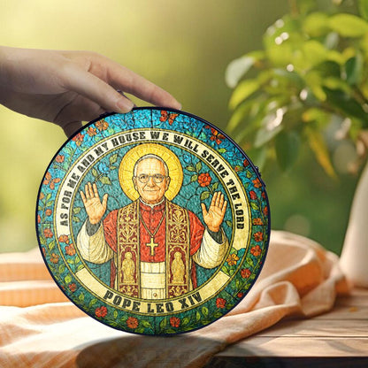 Pope Leo XIV Stained Glass Suncatcher – Catholic Home Decor, Religious Gift for Church & Faith Lovers - product image 5