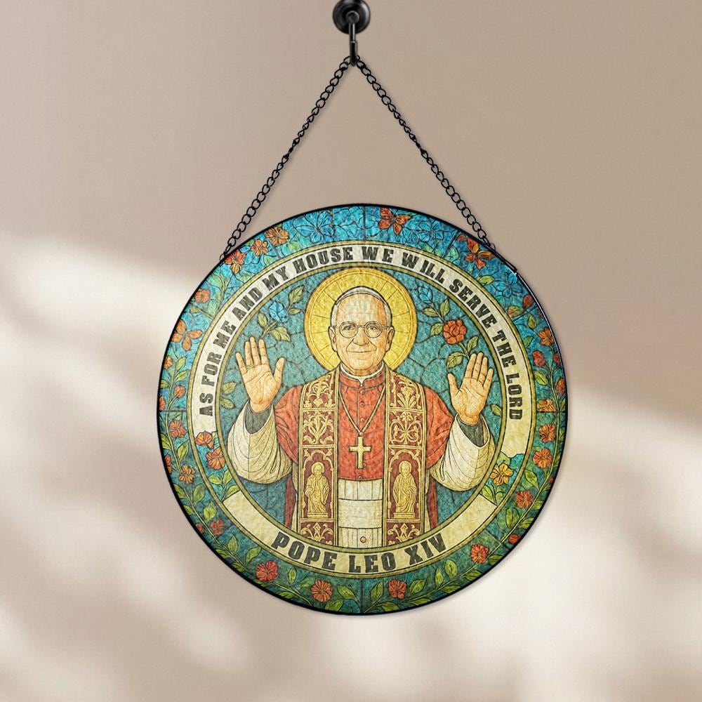 Pope Leo XIV Stained Glass Suncatcher – Catholic Home Decor, Religious Gift for Church & Faith Lovers - product image 8