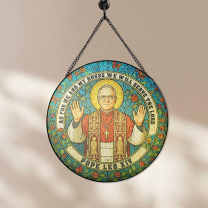 Pope Leo XIV Stained Glass Suncatcher – Catholic Home Decor, Religious Gift for Church & Faith Lovers - product image 8