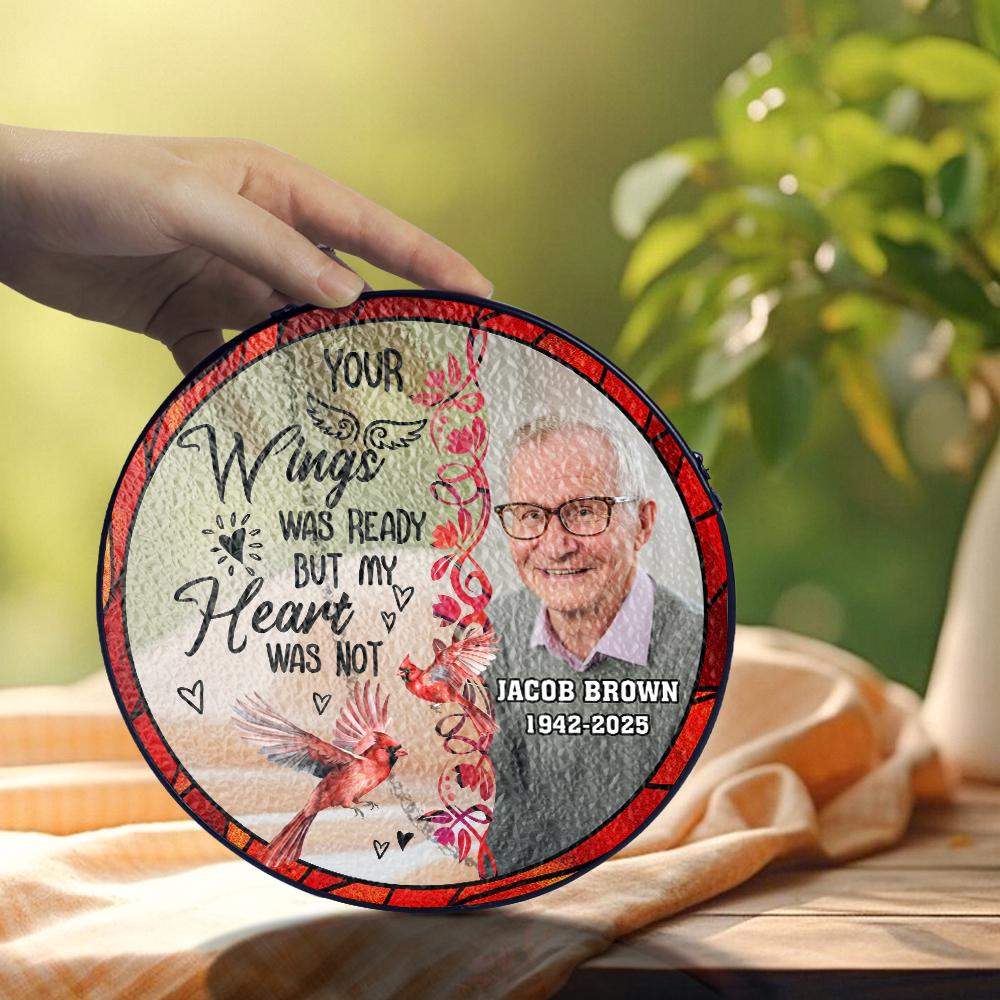 Personalized Loss of Father Gift, Real Glass Photo Memorial Suncatcher, Sympathy Gift for Loss of Husband, Custom Remembrance Window Art - product image 6