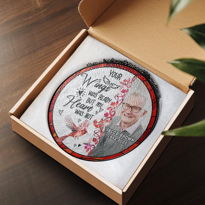 Personalized Loss of Father Gift, Real Glass Photo Memorial Suncatcher, Sympathy Gift for Loss of Husband, Custom Remembrance Window Art - product image 8