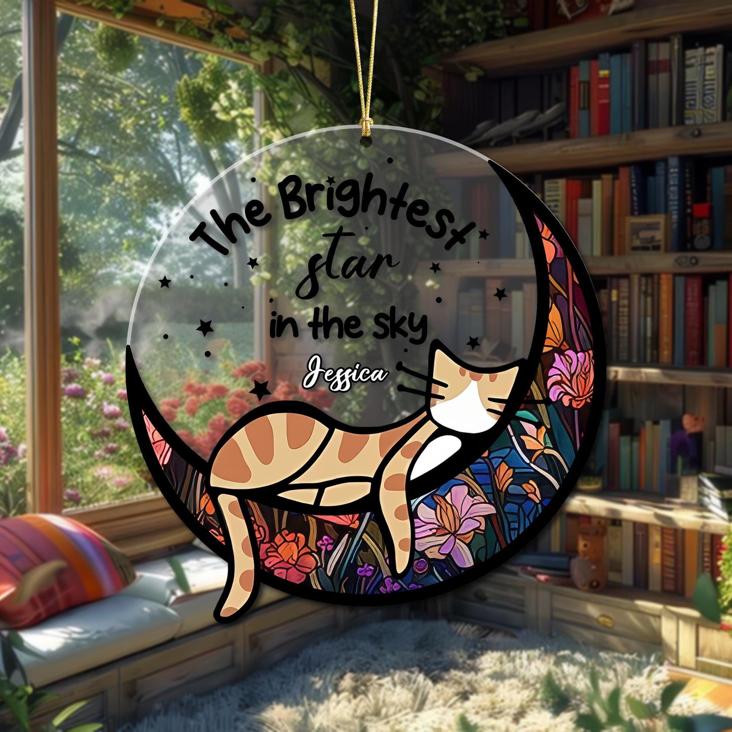 Personalized Cat Memorial Suncatcher, Acrylic Pet Loss Ornament, Custom Cat Tribute Window Decoration, Pet Memorial Gift for Cat Lovers - product image 5