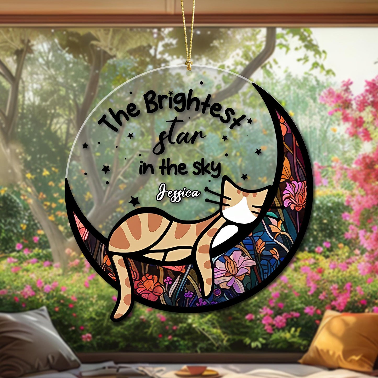 Personalized Cat Memorial Suncatcher, Acrylic Pet Loss Ornament, Custom Cat Tribute Window Decoration, Pet Memorial Gift for Cat Lovers - product image 8