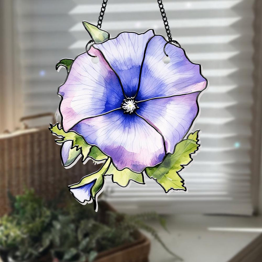Family Birth Flower Bouquet Birth Month Flowers Personalized Stained Glass Window Hangings Personalized Birth Flower Gift Mothers Day Gift - main product image