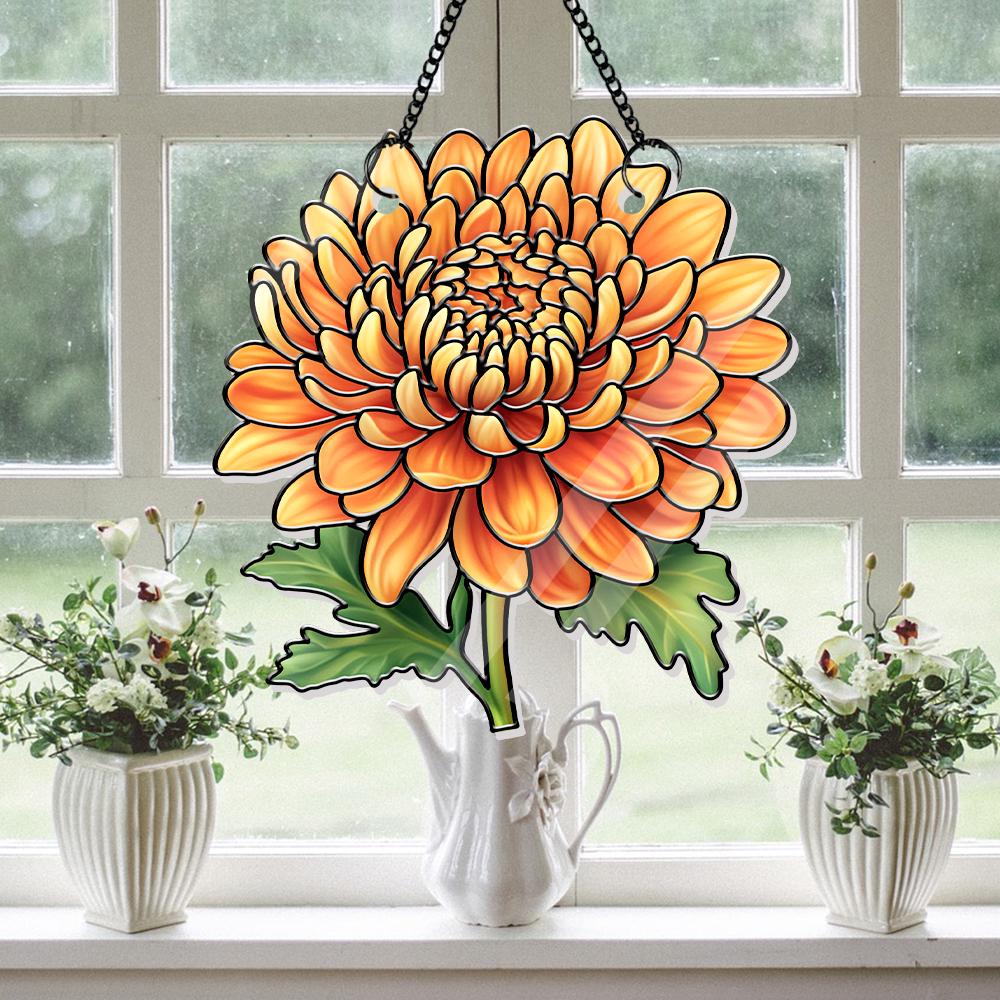 Family Birth Flower Bouquet Birth Month Flowers Personalized Stained Glass Window Hangings Personalized Birth Flower Gift Mothers Day Gift - product image 5