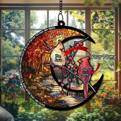 Personalized Cardinal Couple Suncatcher, Stained Glass Effect Acrylic Ornament, Custom Bird Lovers Gift, Red Cardinal Window Decoration - product image 8