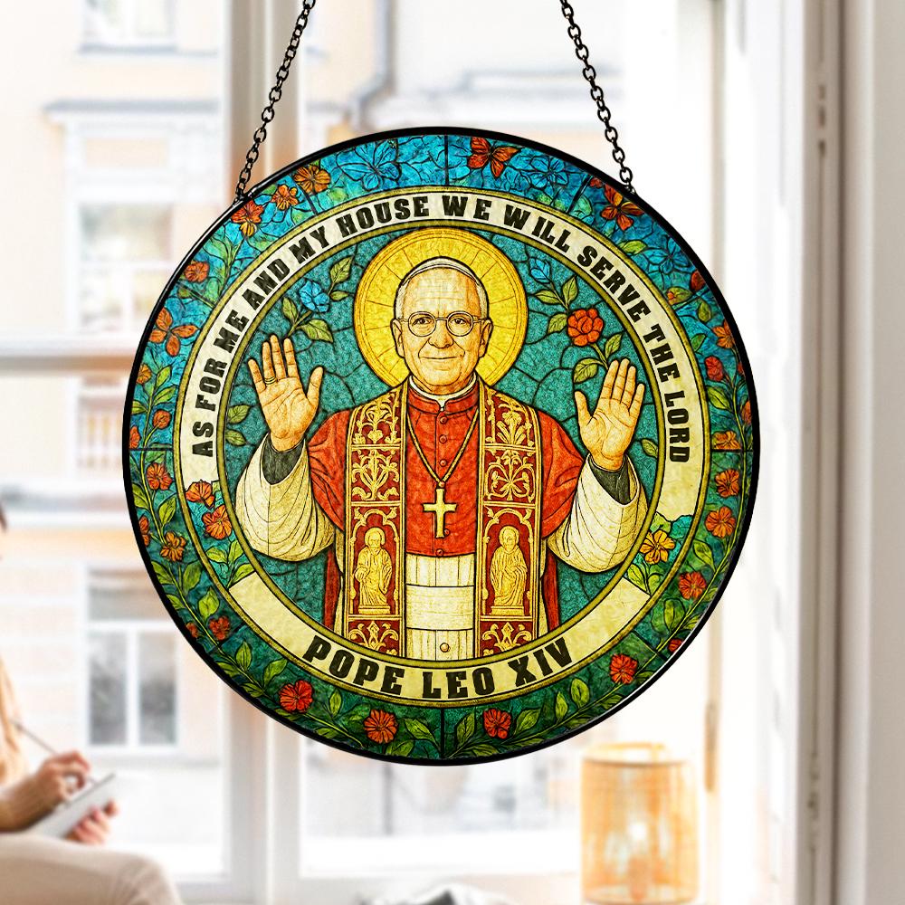 Pope Leo XIV Stained Glass Suncatcher – Catholic Home Decor, Religious Gift for Church & Faith Lovers - product image 7