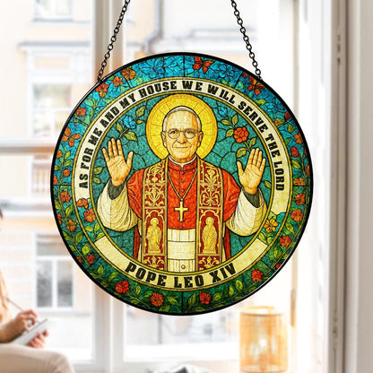 Pope Leo XIV Stained Glass Suncatcher – Catholic Home Decor, Religious Gift for Church & Faith Lovers - product image 7