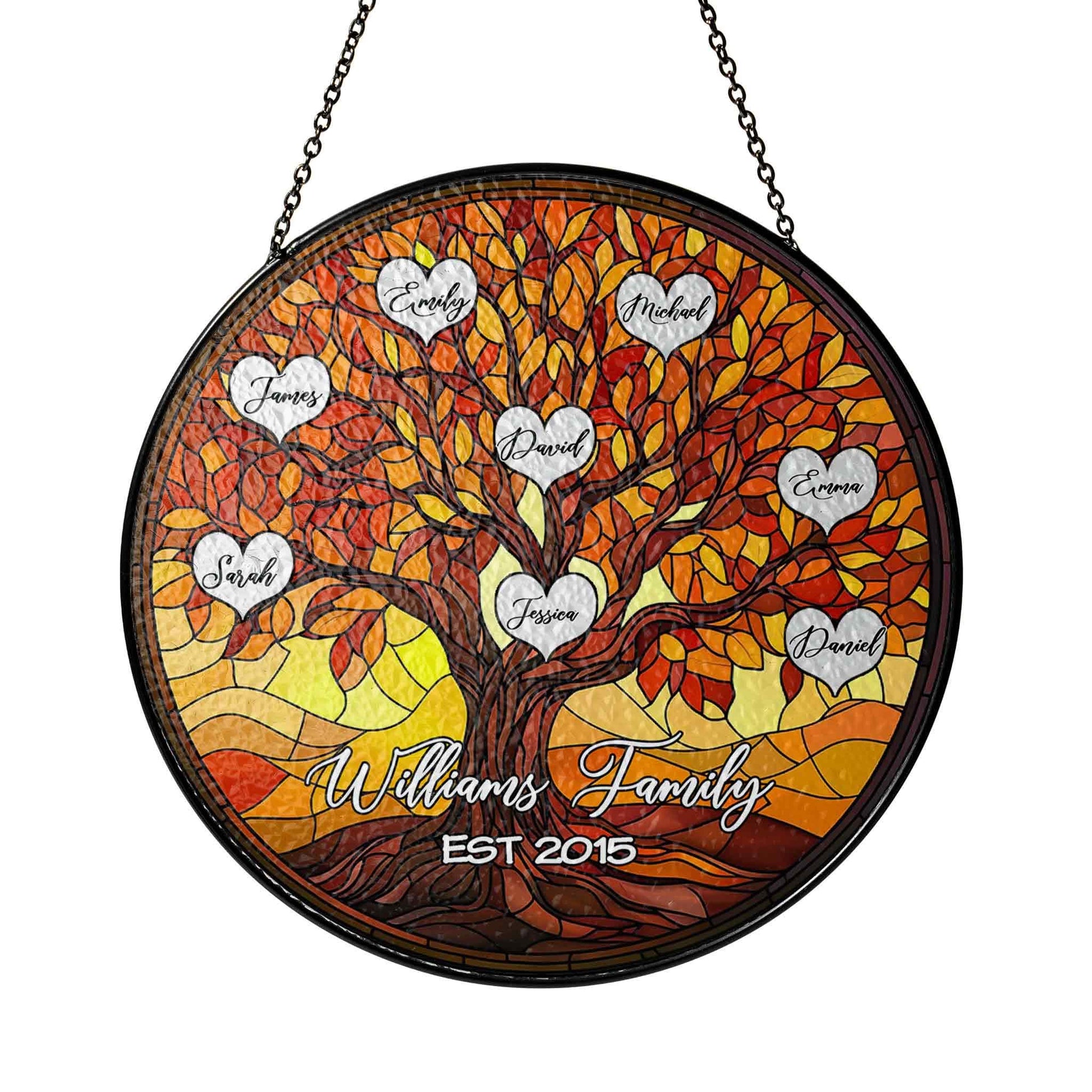 Personalized Family Tree Suncatcher, Custom Stained Glass Tree of Life Window Hanging with Names, Mother's Day Gift, Gift for Grandma - product image 8