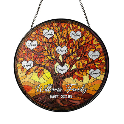 Personalized Family Tree Suncatcher, Custom Stained Glass Tree of Life Window Hanging with Names, Mother's Day Gift, Gift for Grandma - product image 8