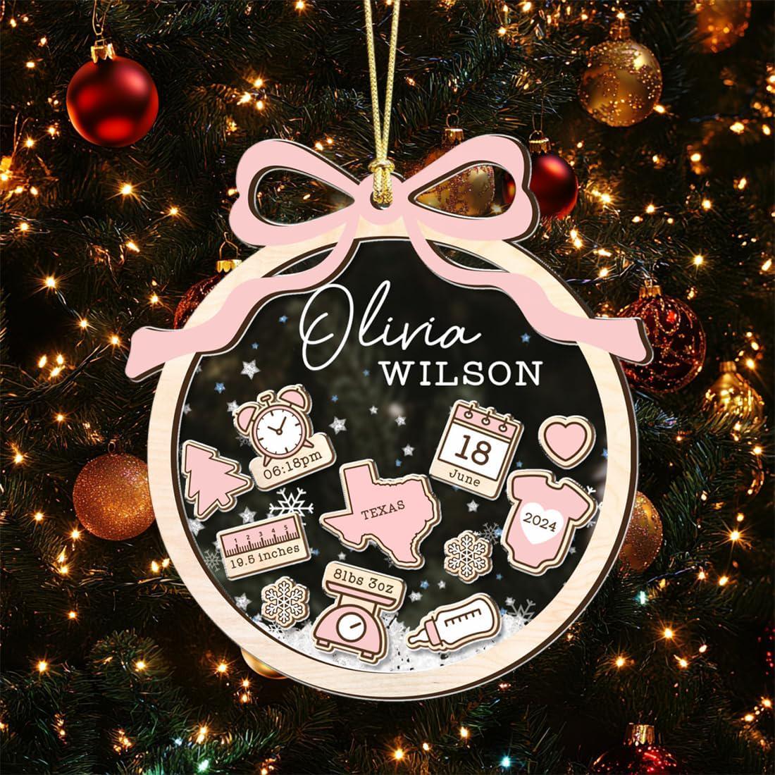 Personalized Baby's First Christmas Ornament 2026, Baby 1st Christmas Ornament, Shaker Babies Ornament, Newborn Gift, Baby Keepsake - product image 3
