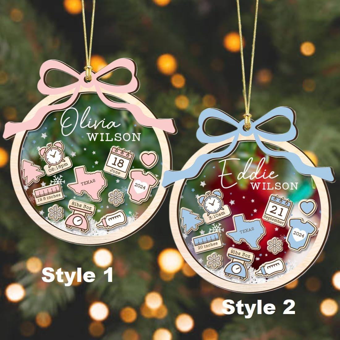Personalized Baby's First Christmas Ornament 2026, Baby 1st Christmas Ornament, Shaker Babies Ornament, Newborn Gift, Baby Keepsake - main product image