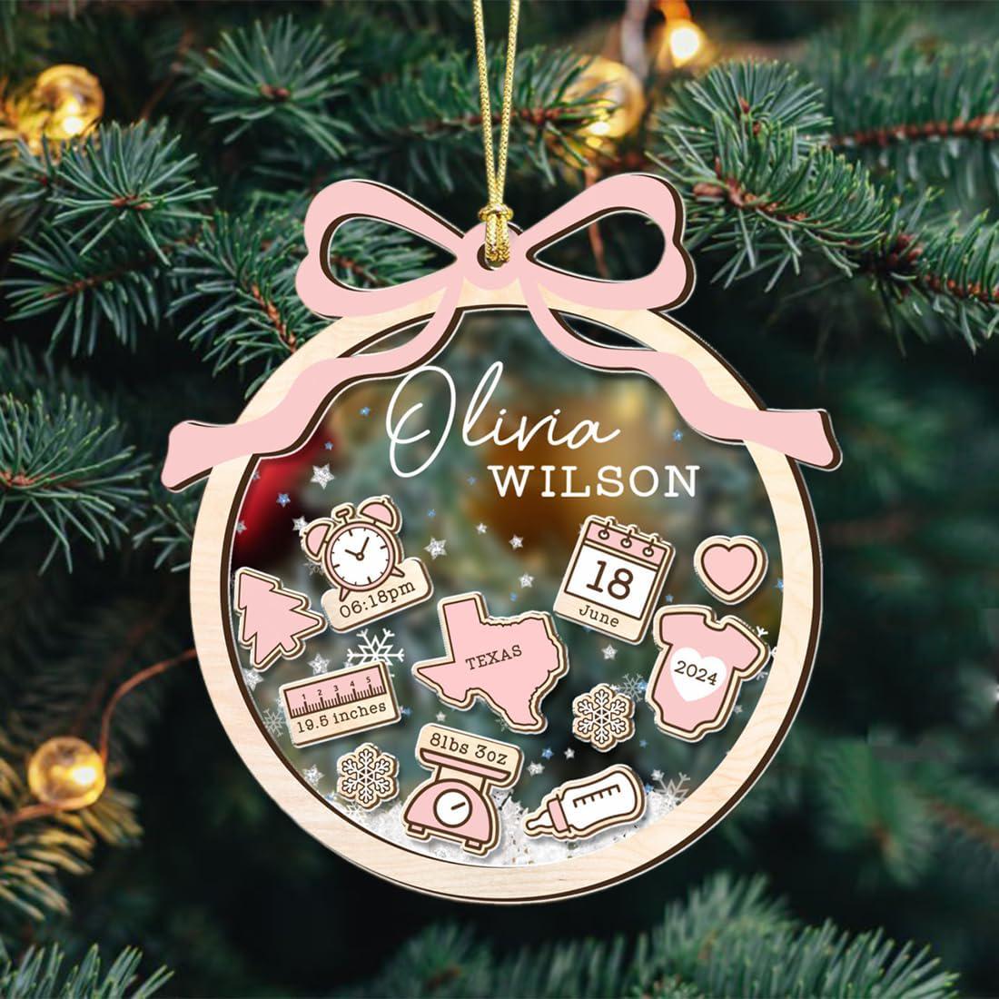 Personalized Baby's First Christmas Ornament 2026, Baby 1st Christmas Ornament, Shaker Babies Ornament, Newborn Gift, Baby Keepsake - product image 7