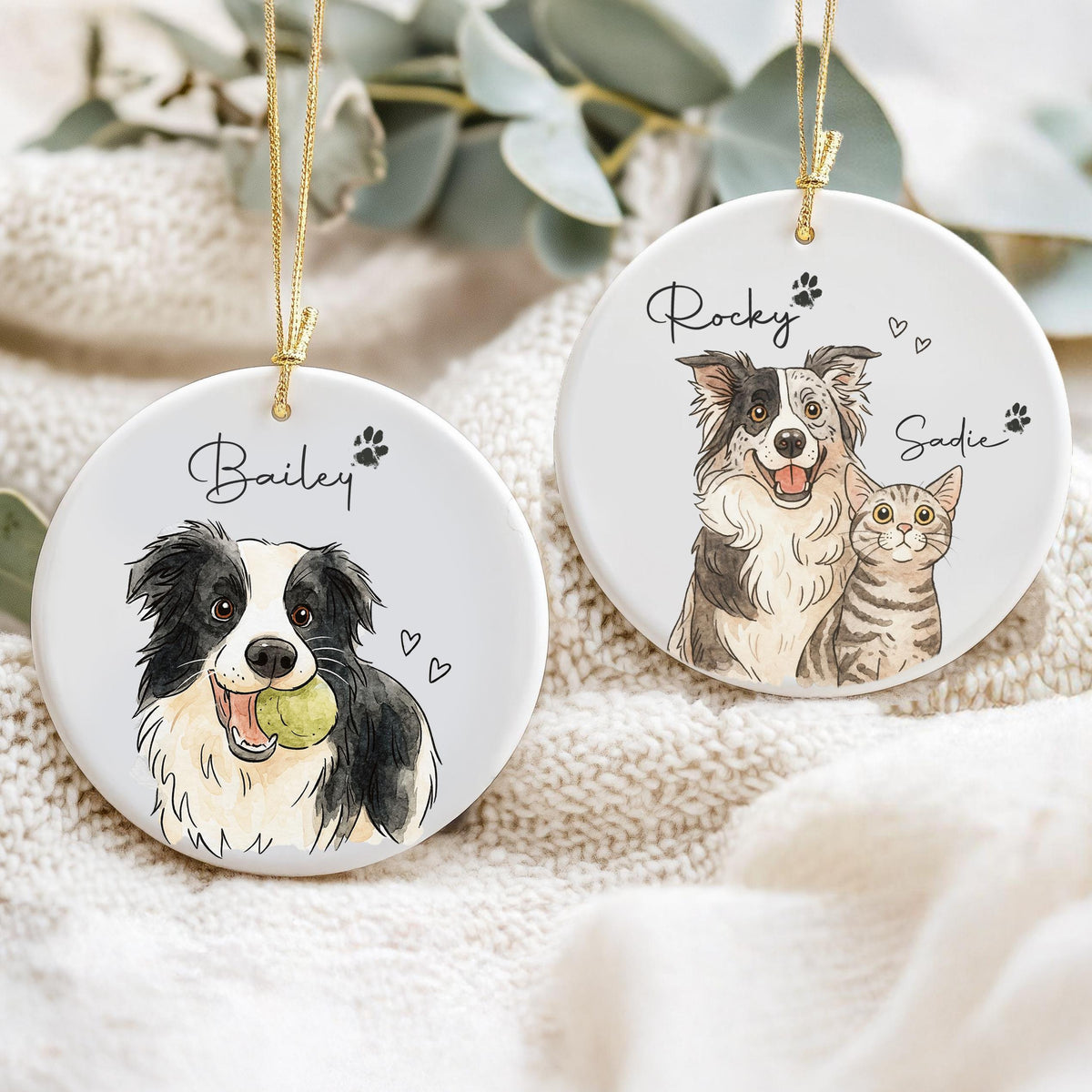 Personalized Watercolor Pet Photo Ornament: Custom Memorial Keepsake - product image 3