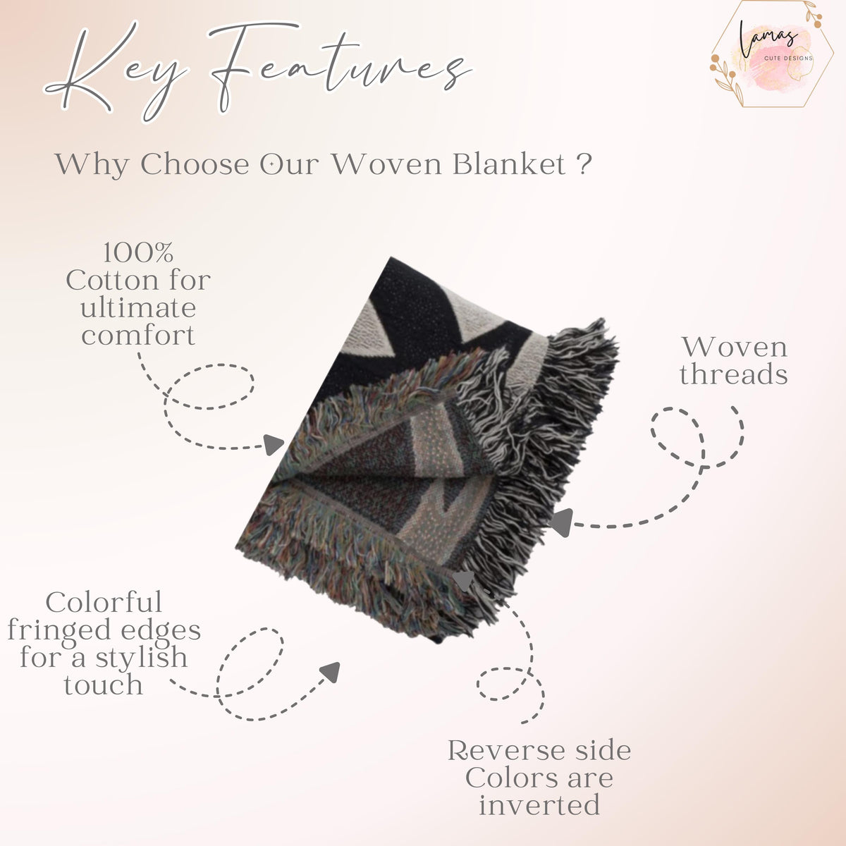 Custom Camp Bachelorette Woven Blanket, Glamping Weekend Decor, Bach Party Gift - product image 11