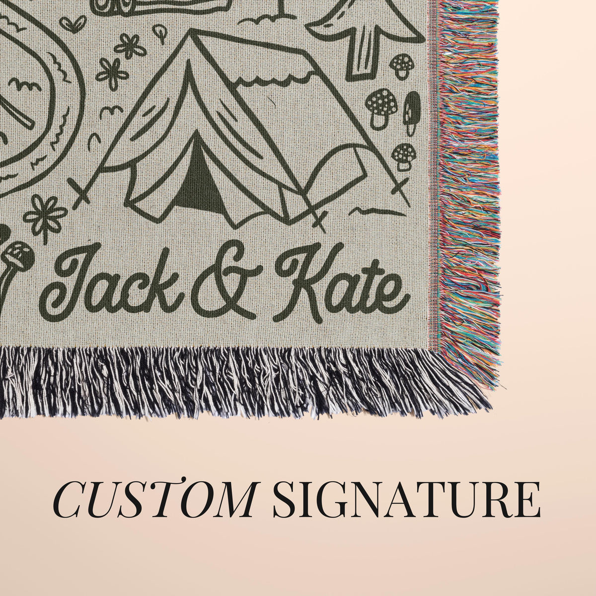 Personalized Camping Throw Blanket Outdoorsy Couple Gift for Nature Lover Tapestry with Family Name Camp Blanket Adventure Couple Keepsake - product image 5