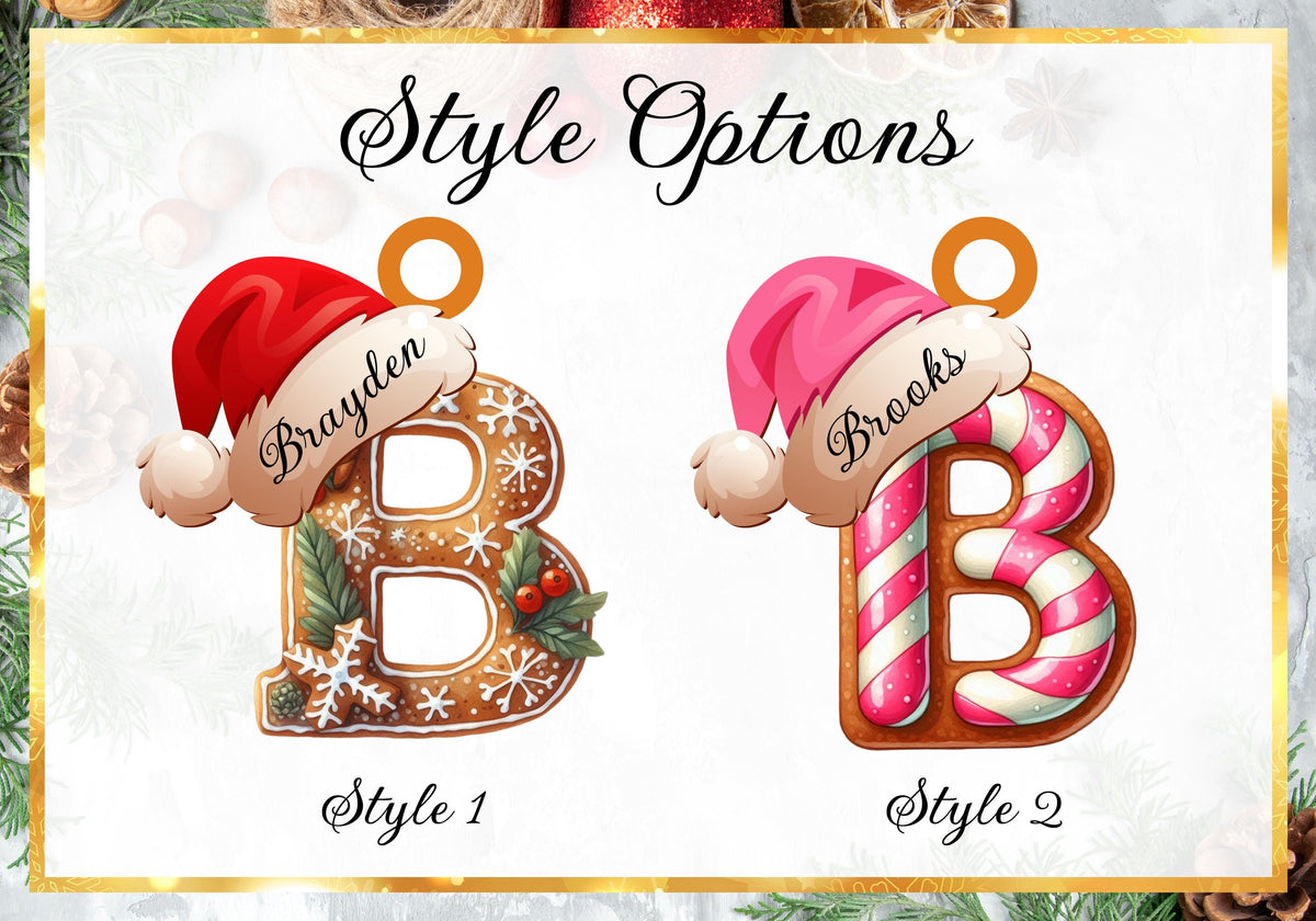 Personalized Gingerbread Letter Ornament, Custom Initial Christmas Decoration, Stocking Name Tags, Family Holiday Keepsake Ornaments - product image 3