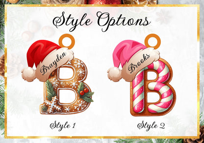 Personalized Gingerbread Letter Ornament, Custom Initial Christmas Decoration, Stocking Name Tags, Family Holiday Keepsake Ornaments - product image 3