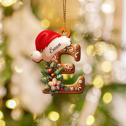 Personalized Gingerbread Letter Ornament, Custom Initial Christmas Decoration, Stocking Name Tags, Family Holiday Keepsake Ornaments - product image 11