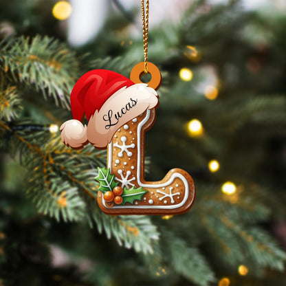 Personalized Gingerbread Letter Ornament, Custom Initial Christmas Decoration, Stocking Name Tags, Family Holiday Keepsake Ornaments - product image 8