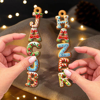 Personalized Gingerbread Letter Ornament 2026 | Custom Kids Name Stocking Tag | Cousin Christmas Gift | Cookie Name Tree Decoration - product image 5
