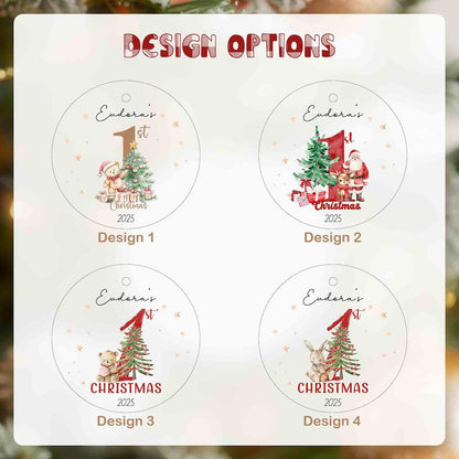 Baby’s First Christmas Ornament 2026 | Custom Baby Keepsake | Personalized Newborn Gift | Baby 1st Xmas Bauble | Kids Christmas Decoration - product image 2