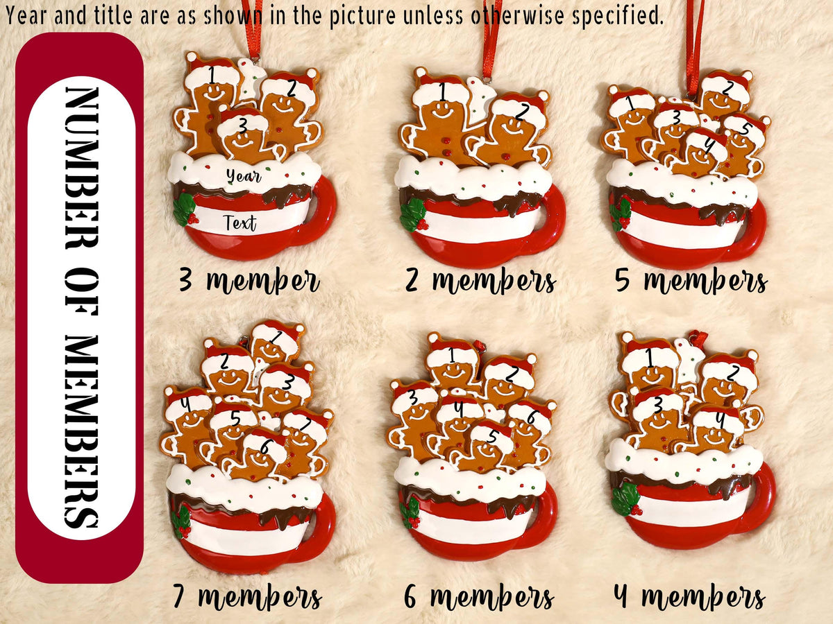 Personalized Resin Family Ornament, Gingerbread Christmas Family Ornament, Gingerbread Family of 2,3,4,5,6 Ornament 2026, Christmas Decor - product image 7