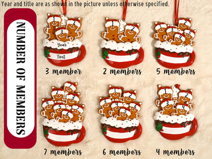 Personalized Resin Family Ornament, Gingerbread Christmas Family Ornament, Gingerbread Family of 2,3,4,5,6 Ornament 2026, Christmas Decor - product image 7