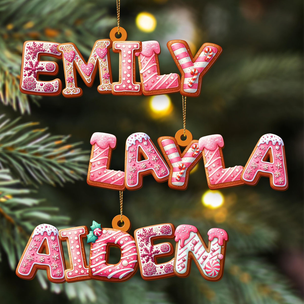 Custom Gingerbread Alphabet Ornaments, Personalised Christmas Decorations, Christmas Baubles, Christmas Name Tags, Kids Christmas Gifts - product image 5