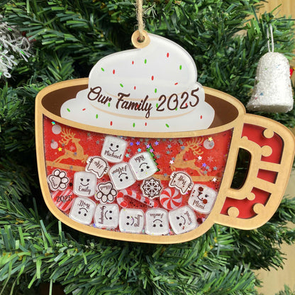 Personalized Family Ornament 2026, Custom Family Name, Christmas Ornament Marshmallow, Shake Cup Ornament - product image 5