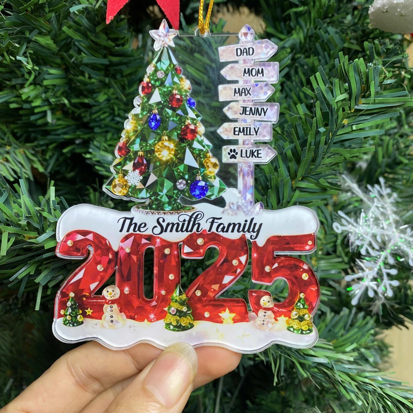 Family Name Christmas Tree Ornaments, Personalized Family Name Ornament, Christmas Tree Ornament Family Names 2026, Holiday Keepsake - main product image