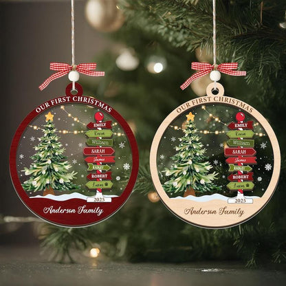 Personalized Family Name Christmas Tree Ornaments, Family Name Ornament, Grandkids Names , Family Keepsake, Gift for Families 2026 - main product image