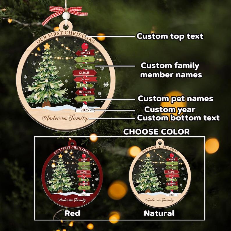 Personalized Family Name Christmas Tree Ornaments, Family Name Ornament, Grandkids Names , Family Keepsake, Gift for Families 2026 - product image 6