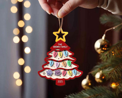 Personalized Family Tree Ornament, Custom Wooden Christmas Ornament With Names, Layered Family Keepsake Gift For Parents Grandparents - product image 7