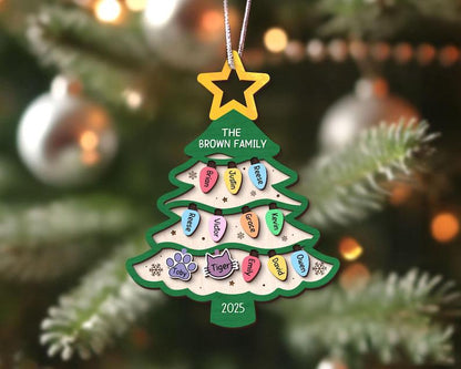 Personalized Family Tree Ornament, Custom Wooden Christmas Ornament With Names, Layered Family Keepsake Gift For Parents Grandparents - product image 9