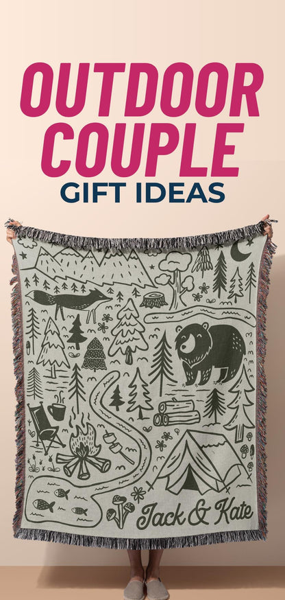 Personalized Camping Throw Blanket Outdoorsy Couple Gift for Nature Lover Tapestry with Family Name Camp Blanket Adventure Couple Keepsake - product image 12