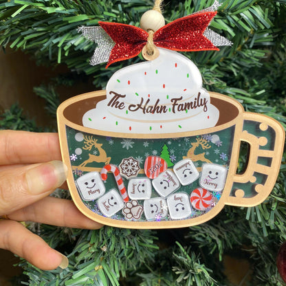 Personalized Family Ornament 2026, Custom Family Name, Christmas Ornament Marshmallow, Shake Cup Ornament - product image 4