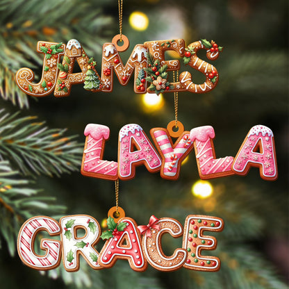 Custom Gingerbread Alphabet Ornaments, Personalised Christmas Decorations, Christmas Baubles, Christmas Name Tags, Kids Christmas Gifts - product image 4