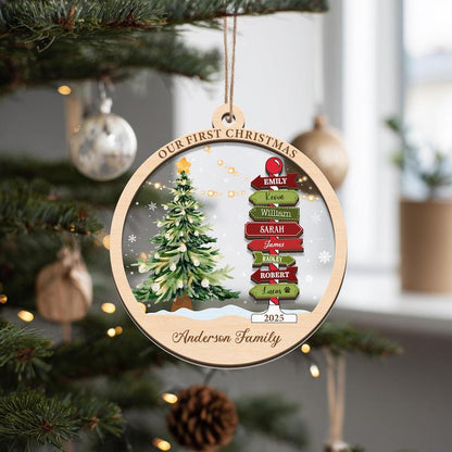 Personalized Family Name Christmas Tree Ornaments, Family Name Ornament, Grandkids Names , Family Keepsake, Gift for Families 2026 - product image 2