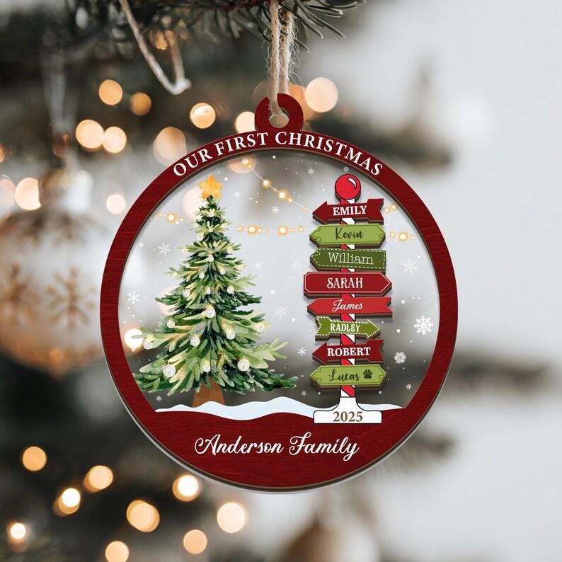 Personalized Family Name Christmas Tree Ornaments, Family Name Ornament, Grandkids Names , Family Keepsake, Gift for Families 2026 - product image 3