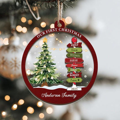 Personalized Family Name Christmas Tree Ornaments, Family Name Ornament, Grandkids Names , Family Keepsake, Gift for Families 2026 - product image 3