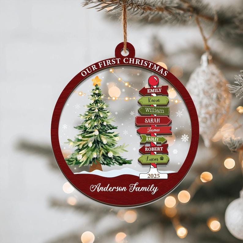 Personalized Family Name Christmas Tree Ornaments, Family Name Ornament, Grandkids Names , Family Keepsake, Gift for Families 2026 - product image 5