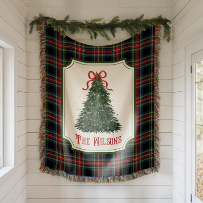 Personalized Christmas Woven Blanket Tapestry: Custom Family Christmas Gift - product image 3