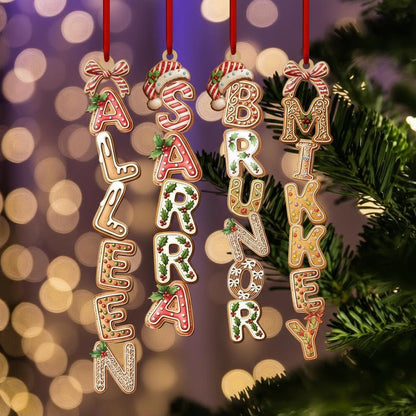 Personalized Kids Name Ornament Acrylic , Custom Stocking Tag, Gingerbread Alphabet Ornament, Christmas Gifts For Kids, Christmas Name Tag - product image 8