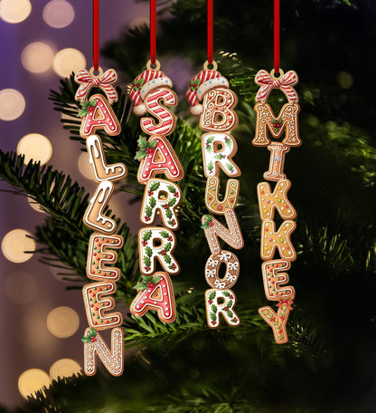 Personalized Kids Name Ornament Acrylic , Custom Stocking Tag, Gingerbread Alphabet Ornament, Christmas Gifts For Kids, Christmas Name Tag - product image 3