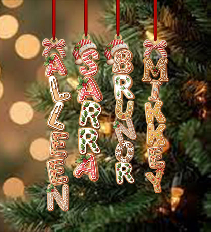 Personalized Kids Name Ornament Acrylic , Custom Stocking Tag, Gingerbread Alphabet Ornament, Christmas Gifts For Kids, Christmas Name Tag - product image 6
