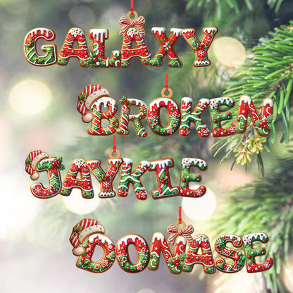 Personalized Gingerbread Alphabet Ornament, Custom Name Christmas Ornament, Cute Cookie Letter Decor, Holiday Tree Gift, Xmas Name Hanging - product image 6
