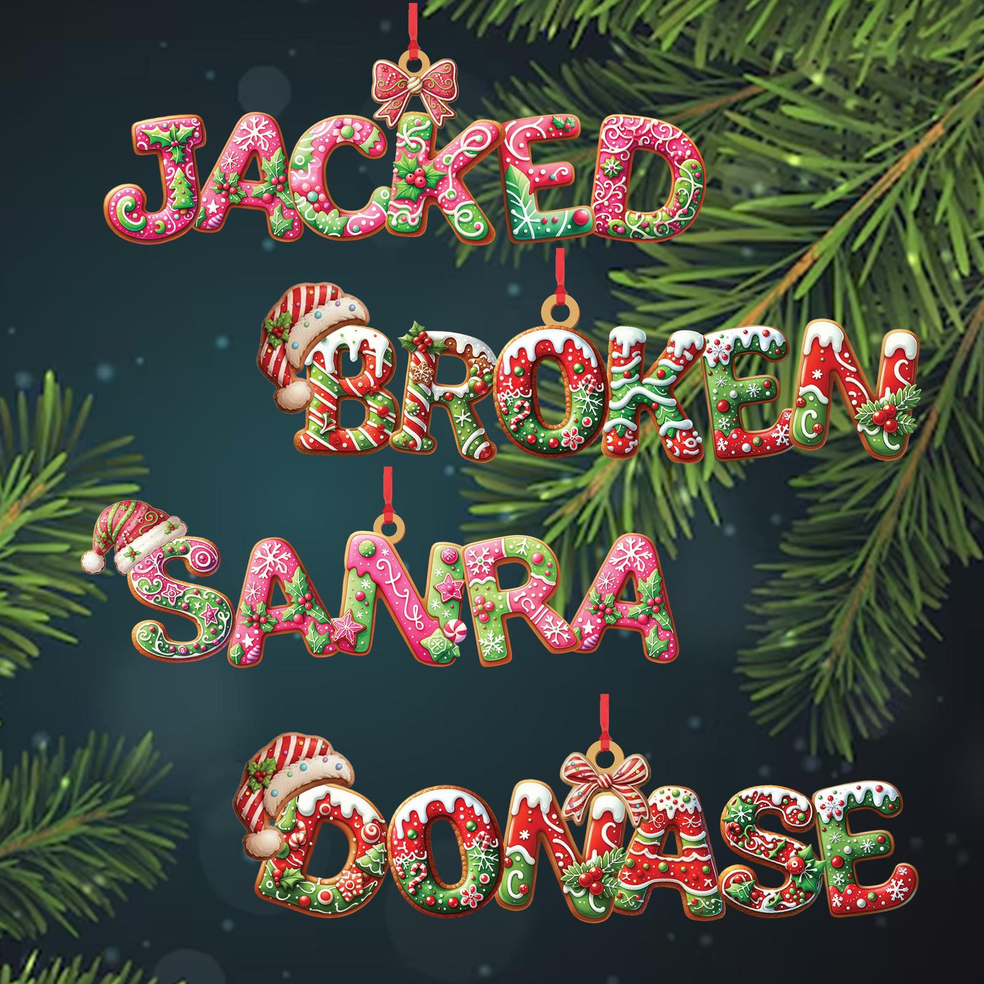 Personalized Gingerbread Alphabet Ornament, Custom Name Christmas Ornament, Cute Cookie Letter Decor, Holiday Tree Gift, Xmas Name Hanging - product image 9