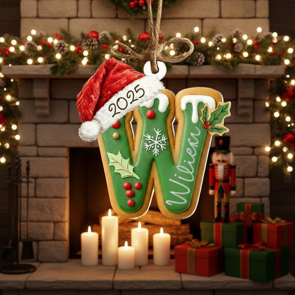Personalized Gingerbread Letter Ornament, Custom Kids Name Ornament, Stocking Tag for Christmas, Kids Christmas Gift, Christmas Ornament - product image 8
