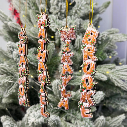 Personalized Kids Name Ornament, Custom Stocking Tag, Gingerbread Alphabet Ornament, Christmas Gifts For Kids, Kids Christmas Name Tag - product image 3